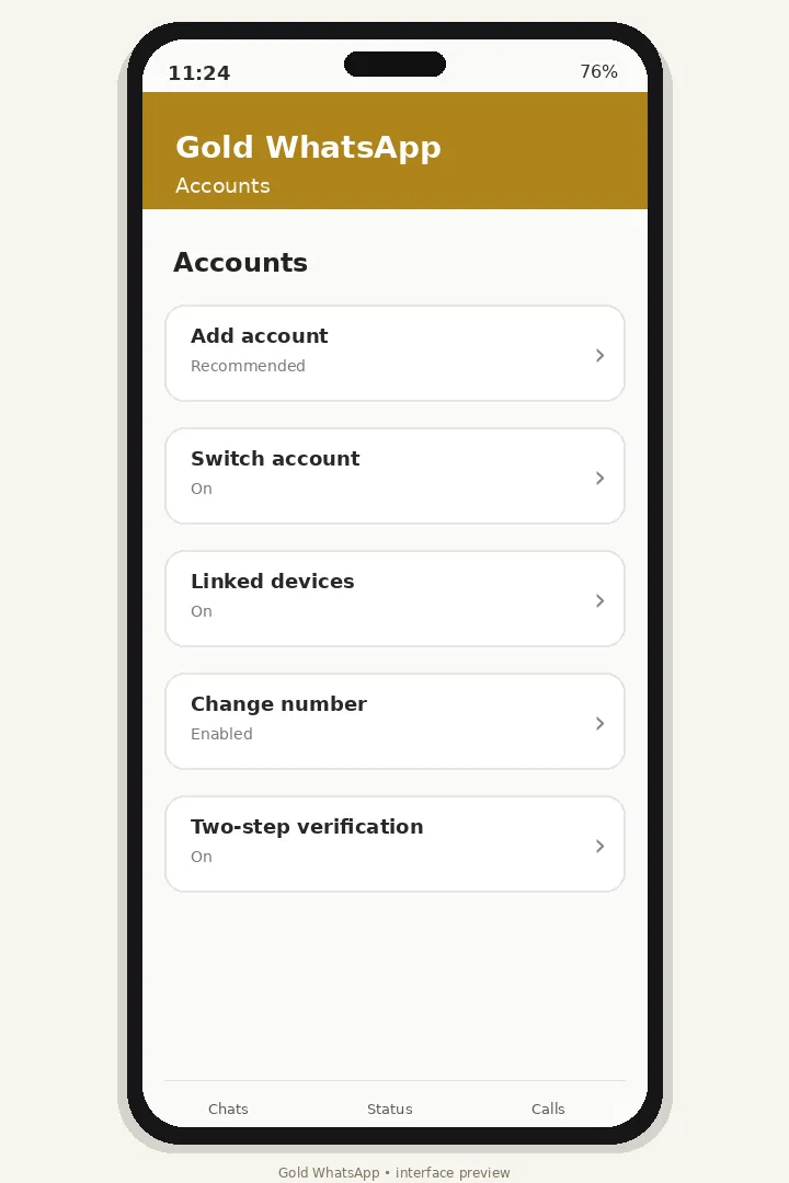 Gold WhatsApp V53.00 Use Multiple Accounts with Gold WhatsApp