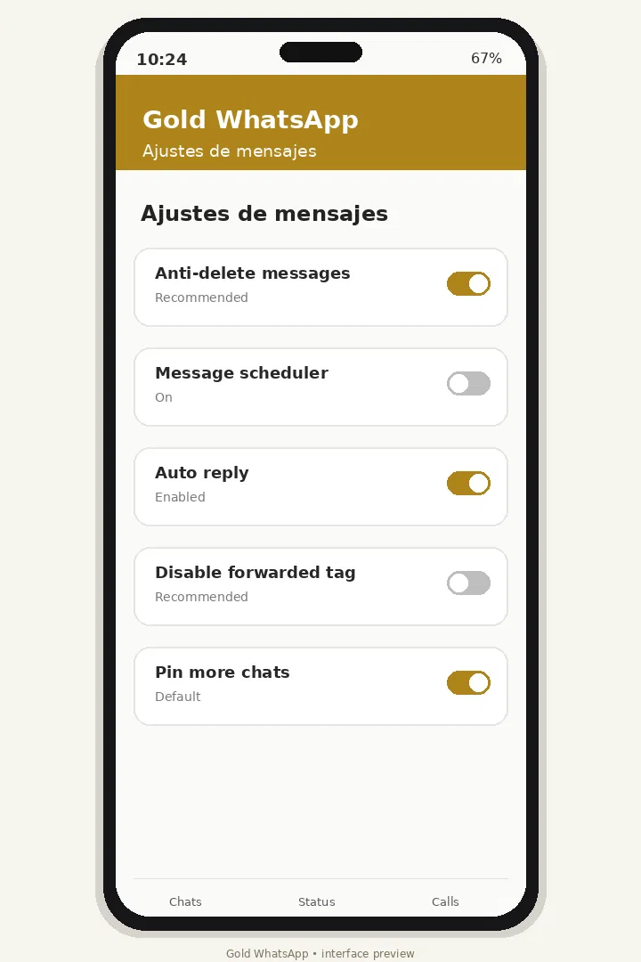 Evitar mensajes eliminados en Gold WhatsApp