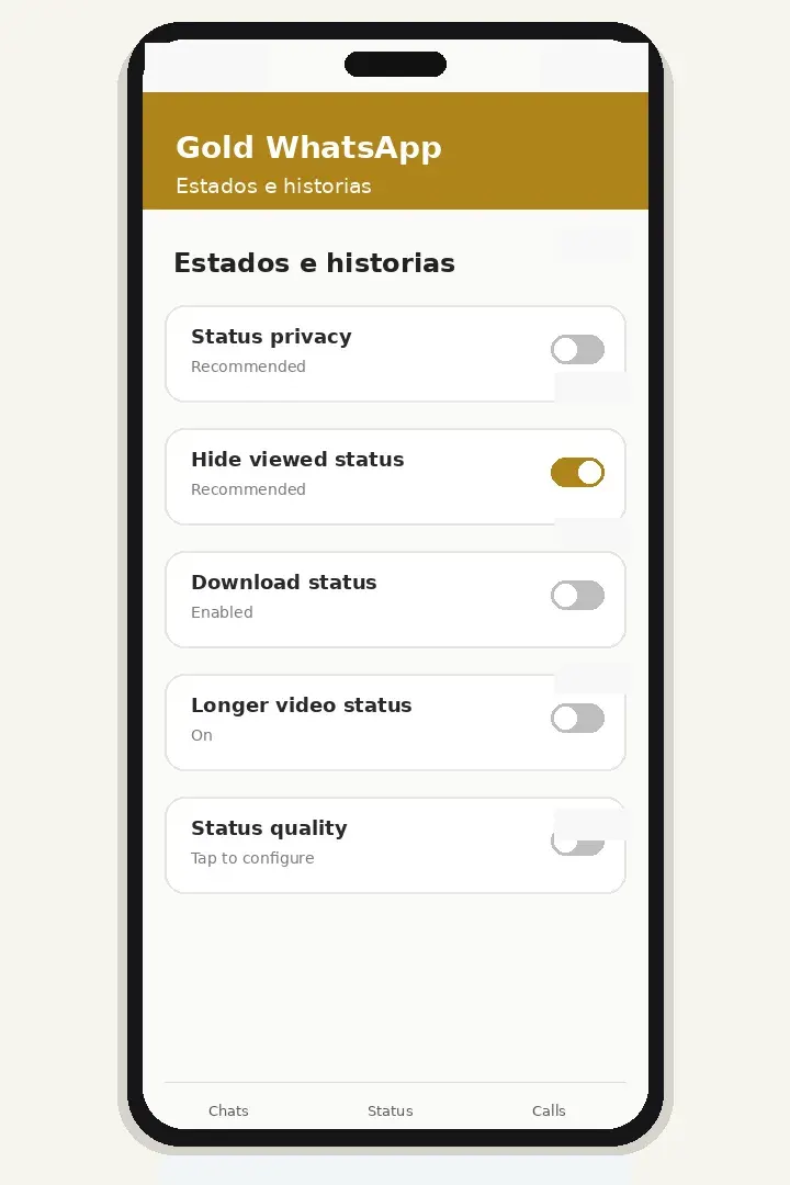 Descargar estados en Gold WhatsApp