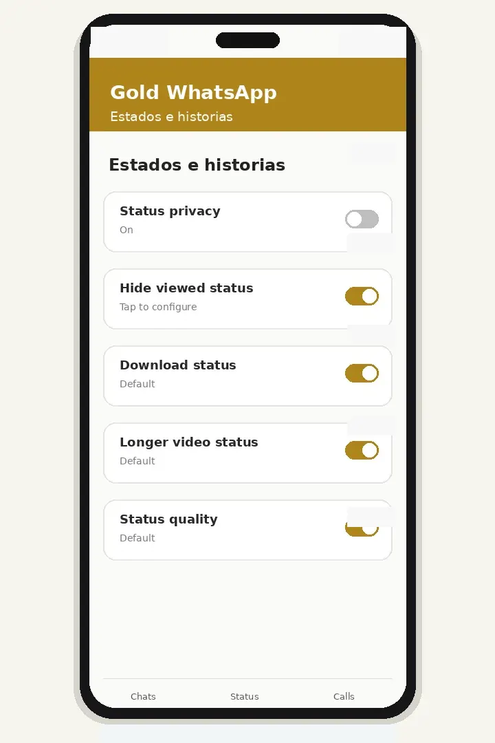 Gold WhatsApp V53.00 Descargar estados en Gold WhatsApp