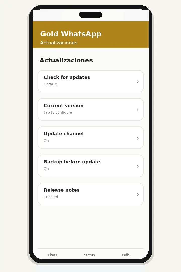 Solucionar Gold WhatsApp después de una actualización